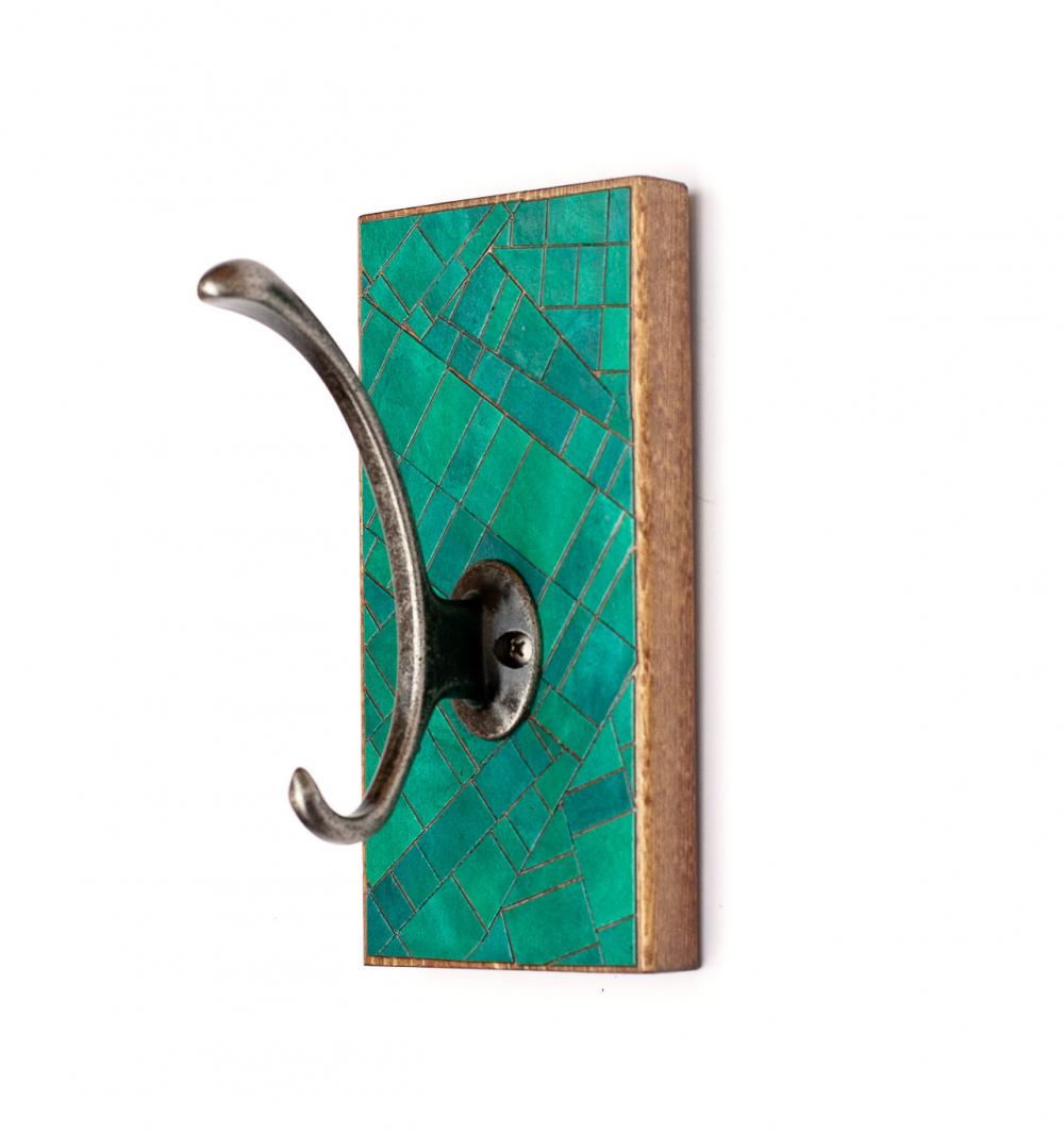 Single Wall Hook Handmade Green Paper