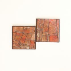 Coasters Handmade Paper Golden Stained Glass